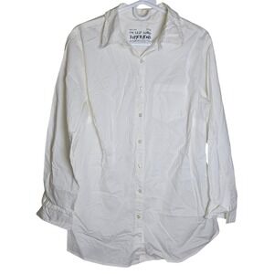 Vintage AVENUE The Easy Going Boyfriend XL 14/16 White‎ Button Up Collar Shirt
